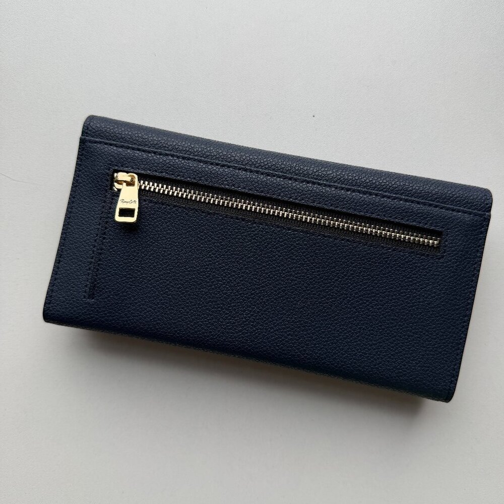 NEW Renzo Costa Navy Leather Fold Over Wallet - Picture 5 of 7
